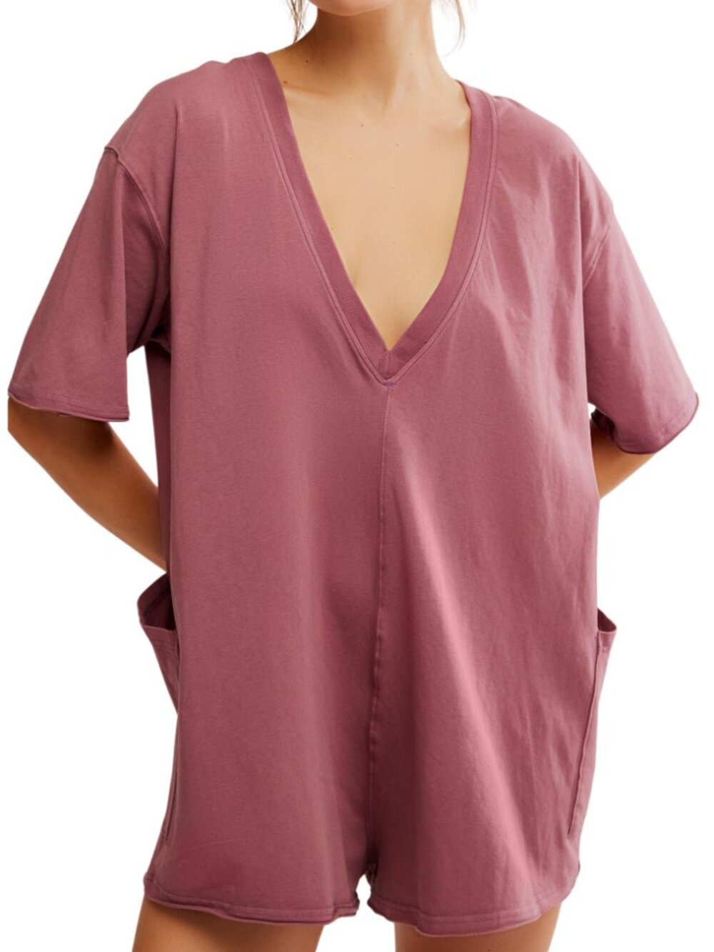 FP Movement by Free People Hot Shot Tee Romper - Clove - Size Medium - Picture 7 of 9
